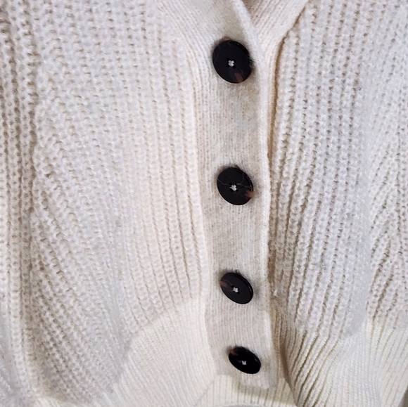 Scotch And Soda Cream Button-Up Women's Sweater - Picture 5 of 8